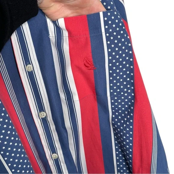 Vintage Nautica American Flag Button Down Shirt - Picture 4 of 8